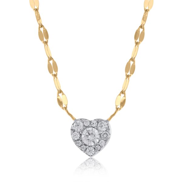 0.2 Carat Heart Shaped Diamond Pendant Necklace in 10k White Gold