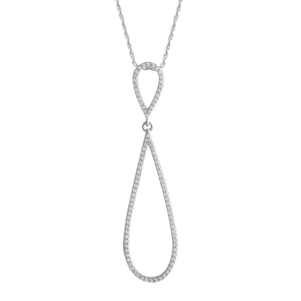 1/4 Carat Diamond Journey Pendant Necklace in 14K White Gold