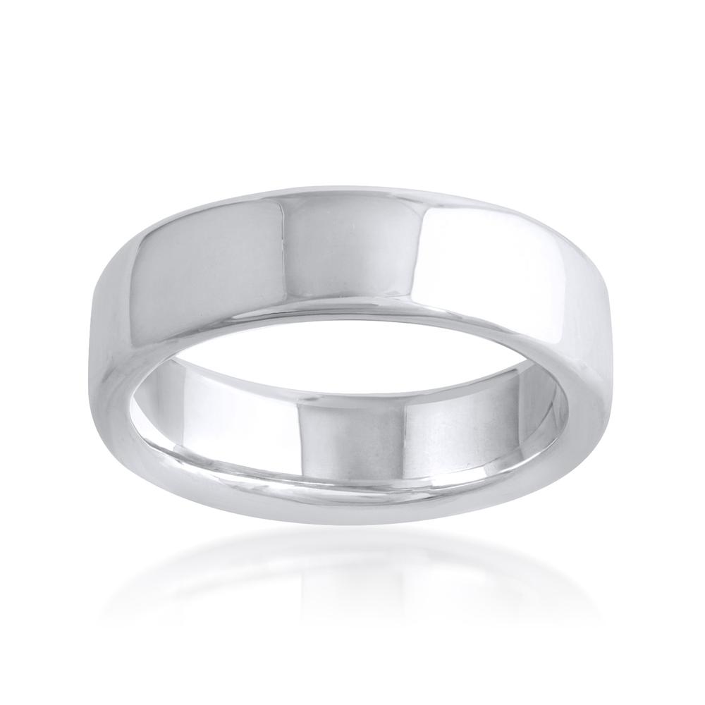 10KT W SOLID J-BACK WITH 6.00MM FLAT
