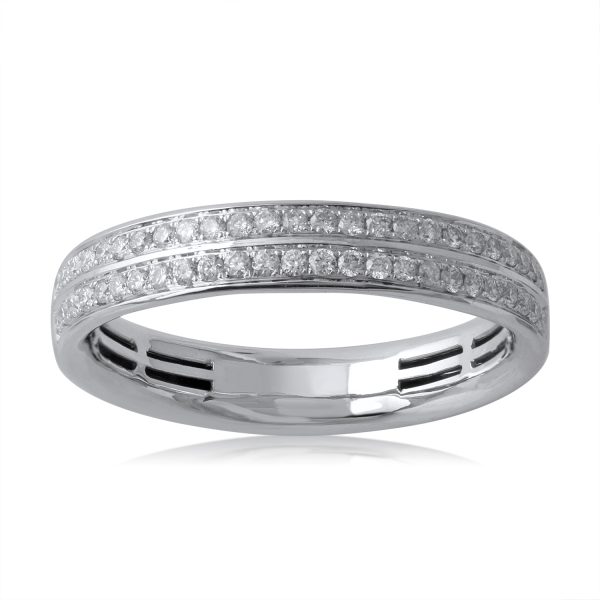 0.25 Carat Diamond Wedding Band Ring in 10KT White Gold