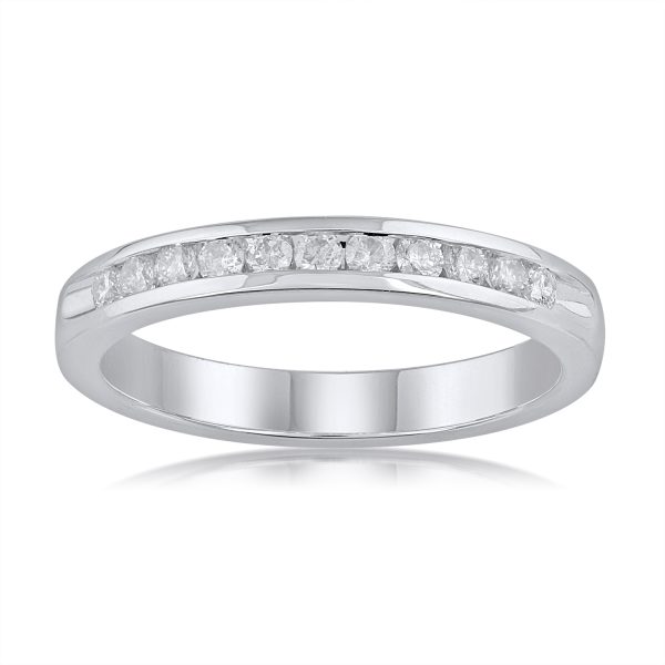 0.25 Carat Diamond Wedding Band Ring in 14k White Gold