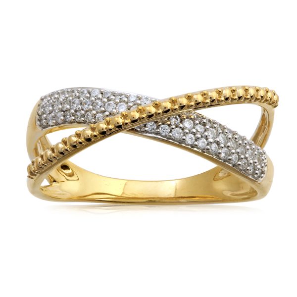 0.25 Carat Bypass Diamond Wedding Band in 10KT Yellow Gold