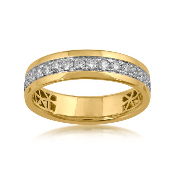 0.75 Carat Diamond Wedding Band Ring in 10k Yellow Gold