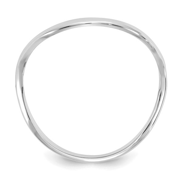 14K White Gold Polished Wave Fashion Thumb Ring - Image 2