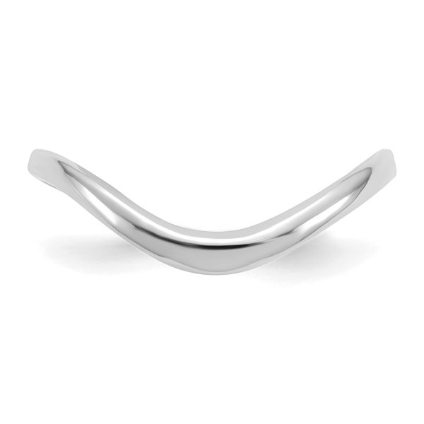 14K White Gold Polished Wave Fashion Thumb Ring - Image 3