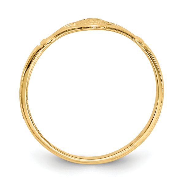 14K Gold Polished Oval Baby Ring - Image 2