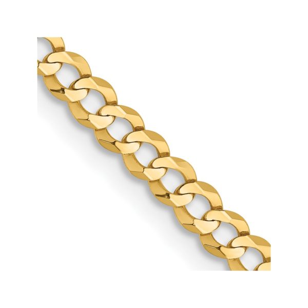 14k 3.1mm Lightweight Flat Cuban Chain