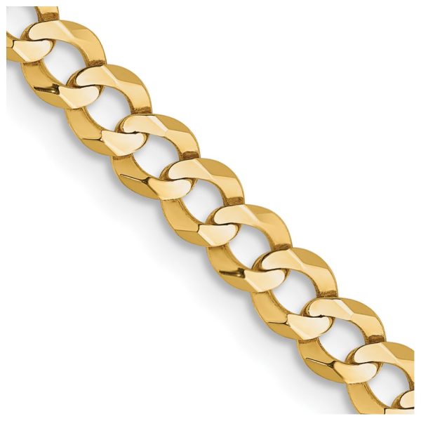 14k 3.7mm Lightweight Flat Cuban Chain