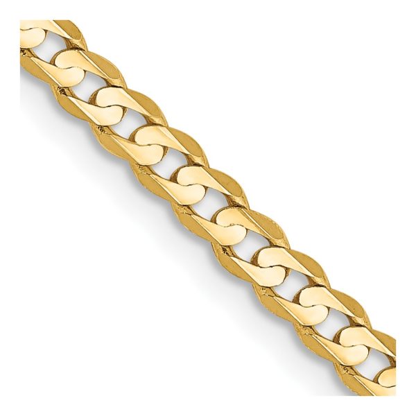 14k 3mm Open Concave Curb Chain