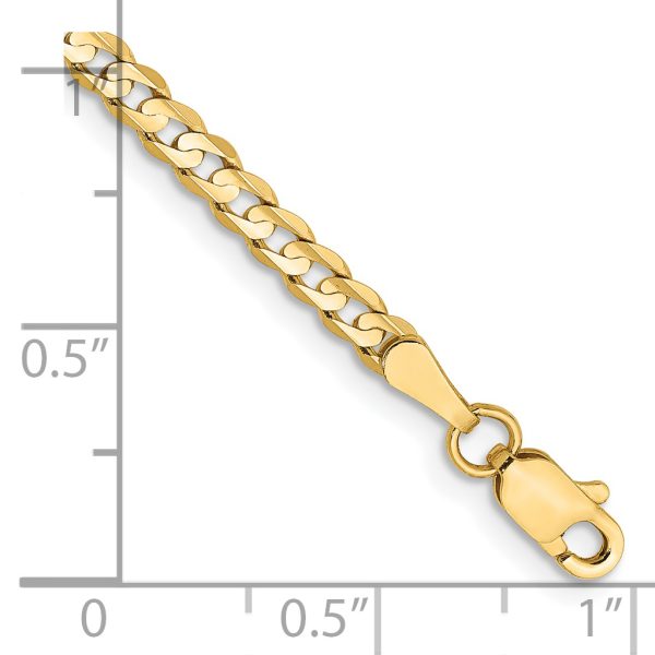 14k 3mm Open Concave Curb Chain - Image 2