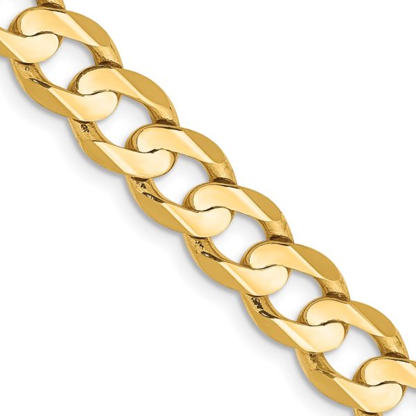 14k 6.75mm Open Concave Curb Chain