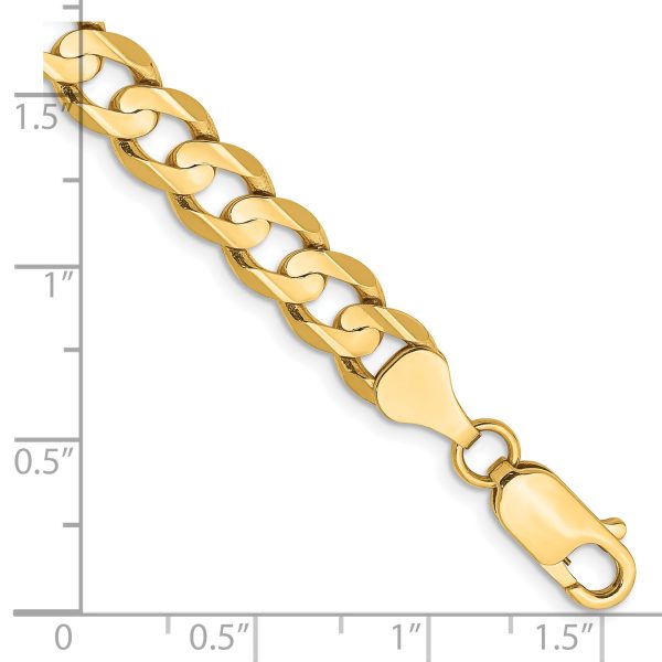 14k 6.75mm Open Concave Curb Chain - Image 2