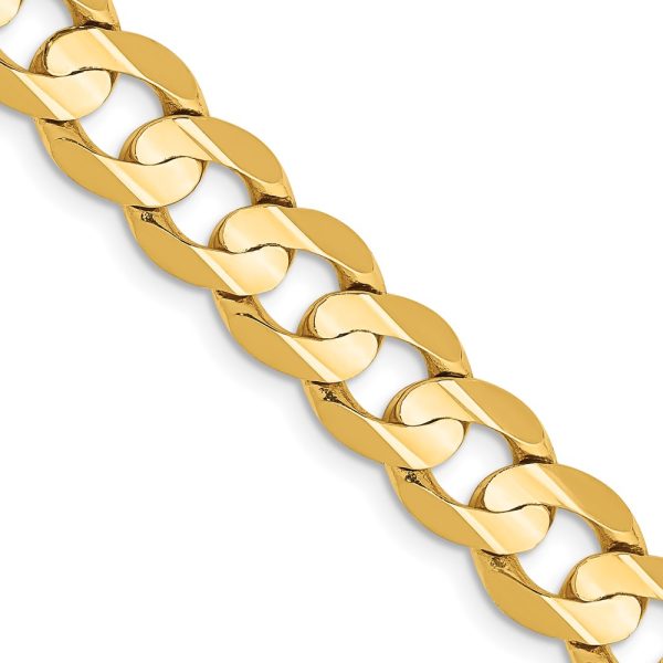 14k 7.5mm Open Concave Curb Chain