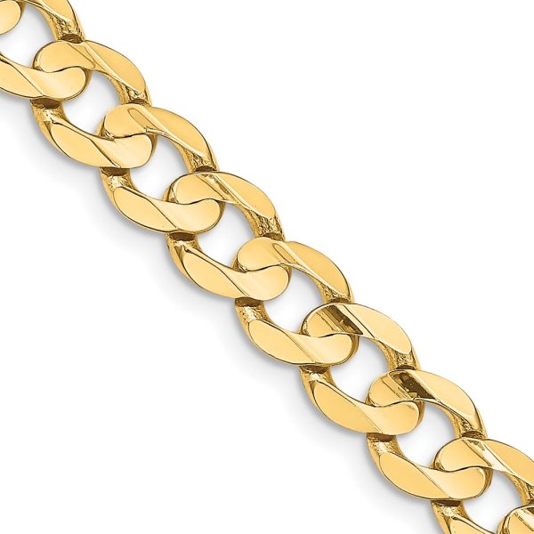 14k 8.5mm Open Concave Curb Chain