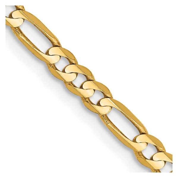 14k 3mm Concave Open Figaro Chain