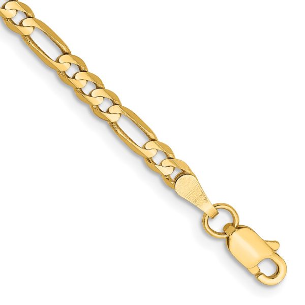 14k 3mm Concave Open Figaro Chain