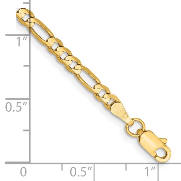 14k 3mm Concave Open Figaro Chain - Image 2