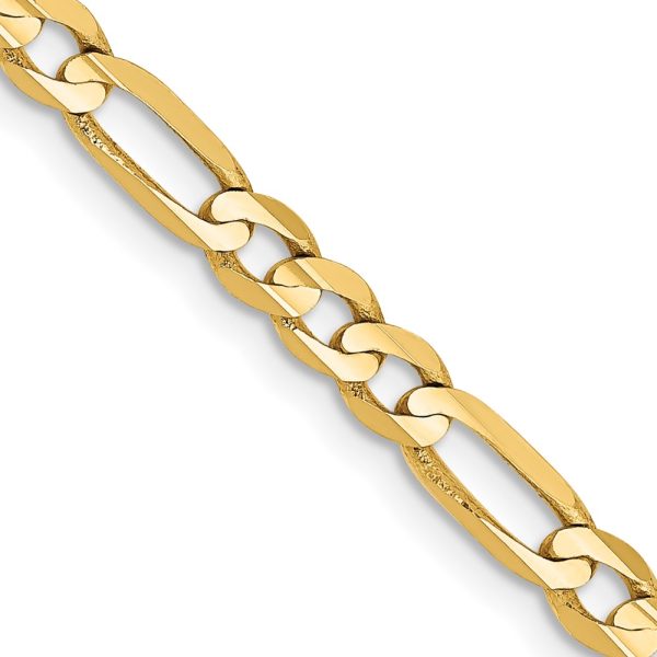 14k 4mm Concave Open Figaro Chain