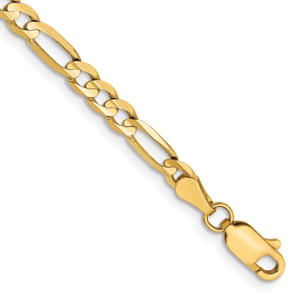 14k 4mm Concave Open Figaro Chain