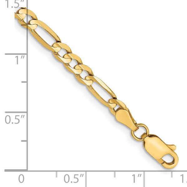 14k 4mm Concave Open Figaro Chain - Image 2