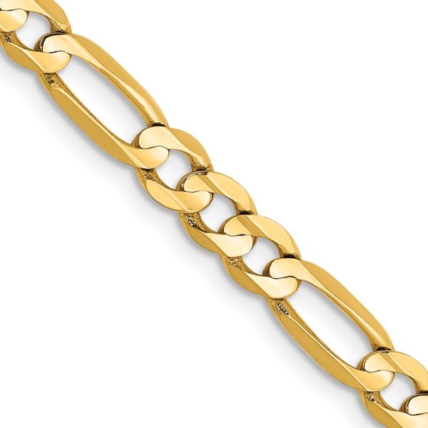 14k 4.5mm Concave Open Figaro Chain