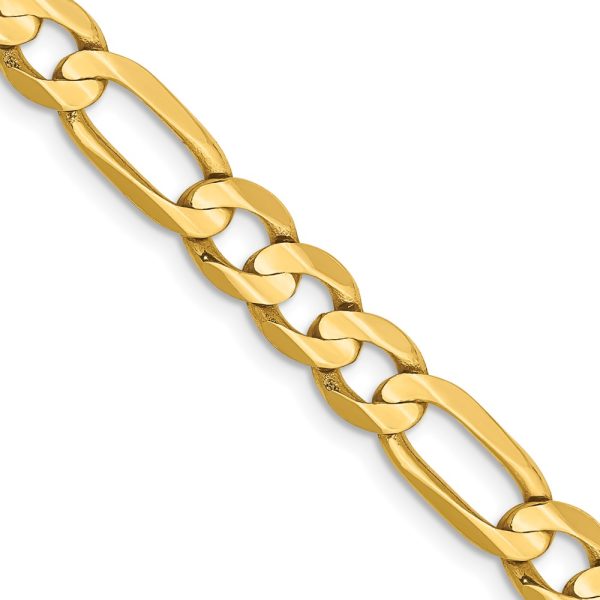 14k 6mm Concave Open Figaro Chain