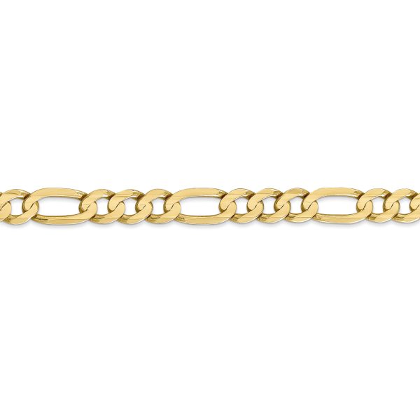 14k 6.75mm Concave Open Figaro Chain - Image 2