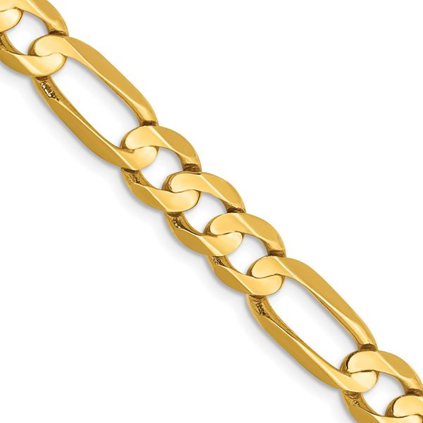 14k 6.75mm Concave Open Figaro Chain