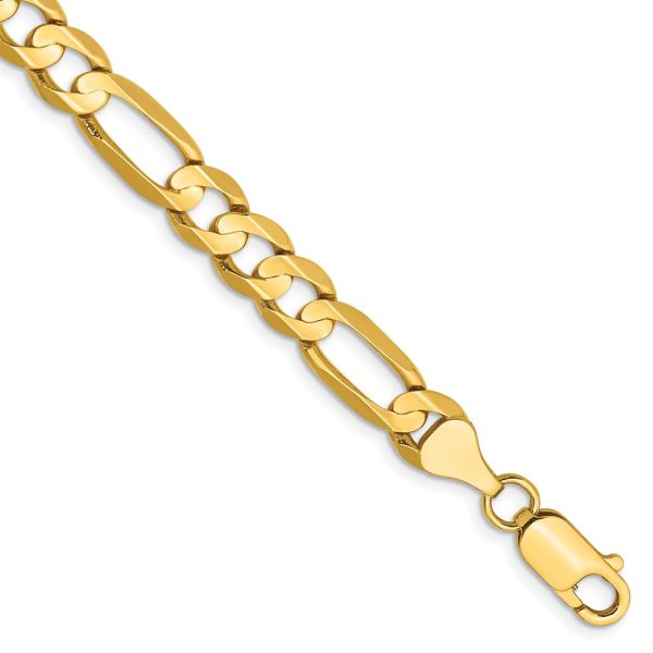 14k 6.75mm Concave Open Figaro Chain