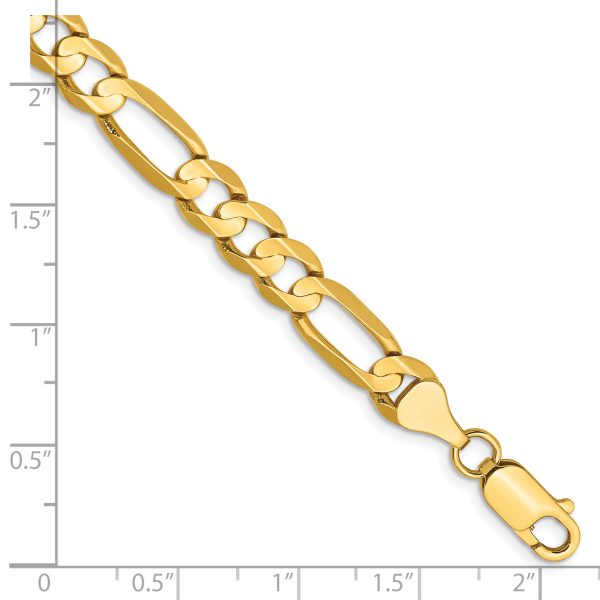 14k 6.75mm Concave Open Figaro Chain - Image 2