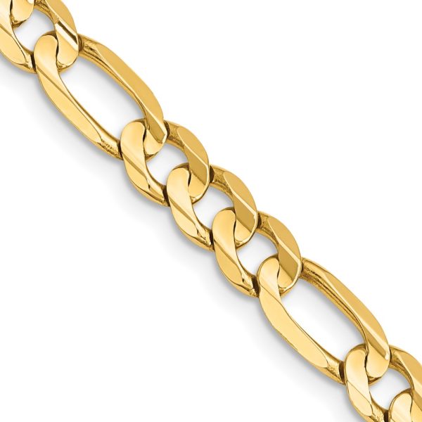 14k 7.5mm Concave Open Figaro Chain