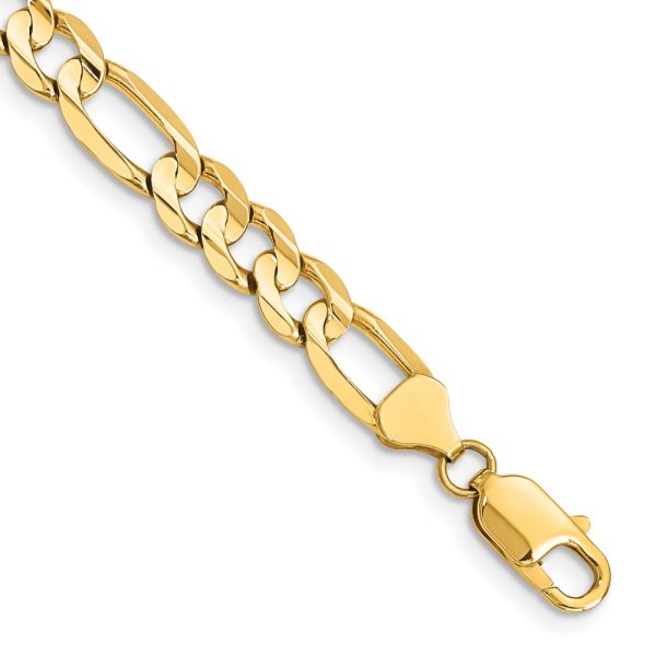 14k 7.5mm Concave Open Figaro Chain