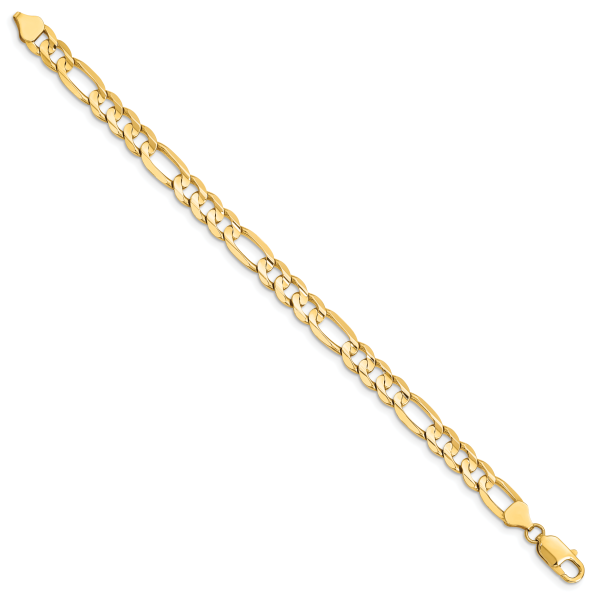 14k 7.5mm Concave Open Figaro Chain - Image 2