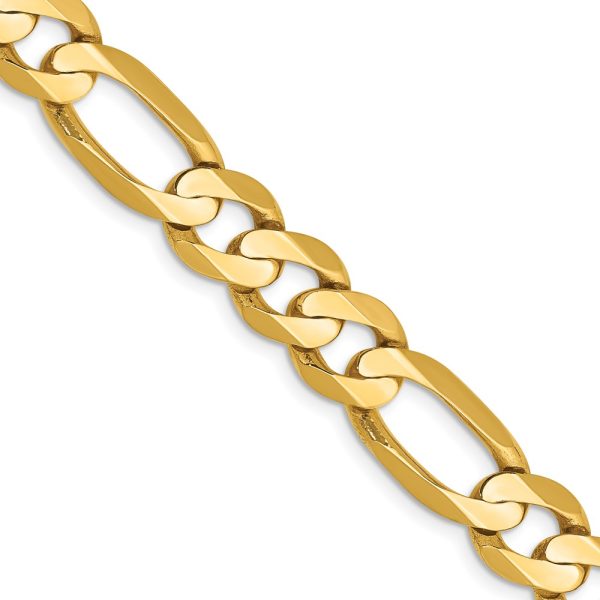 14k 8.75mm Concave Open Figaro Chain