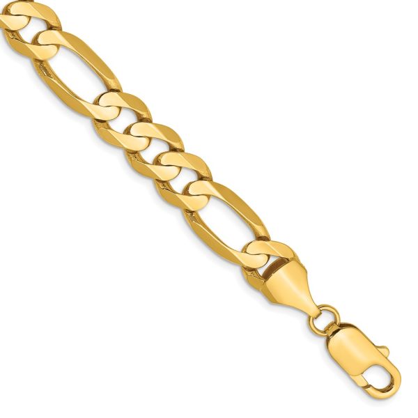 14k 8.75mm Concave Open Figaro Chain