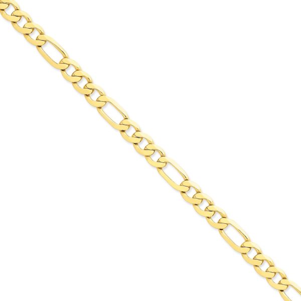 14k 8.75mm Concave Open Figaro Chain