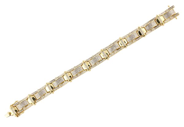 10KY 1.70CTW DIAMOND MEN'S BRACELET- 8.5"