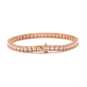 14KR 4.00CTW BAGUETTE DIAMOND SQUARE CLUSTER