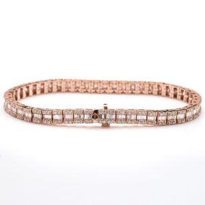 14KR 4.90CTW BAGUETTE DIAMOND SQUARE CLUSTER