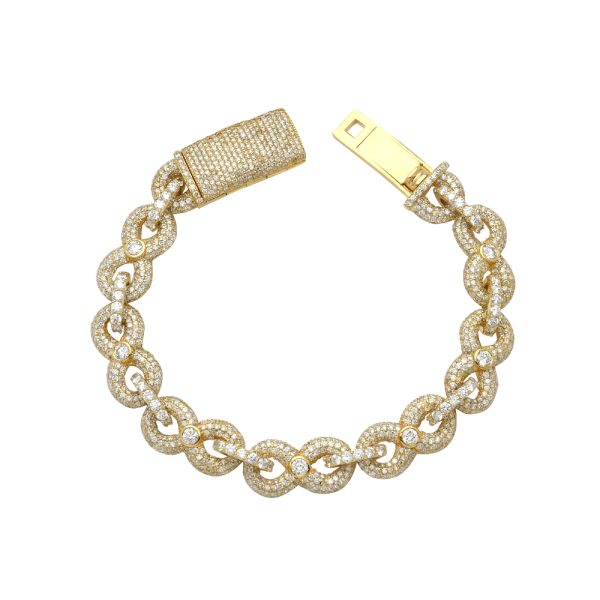 14KY 11.96CTW DIAMOND INFINITY ROLO LINK BRACELET