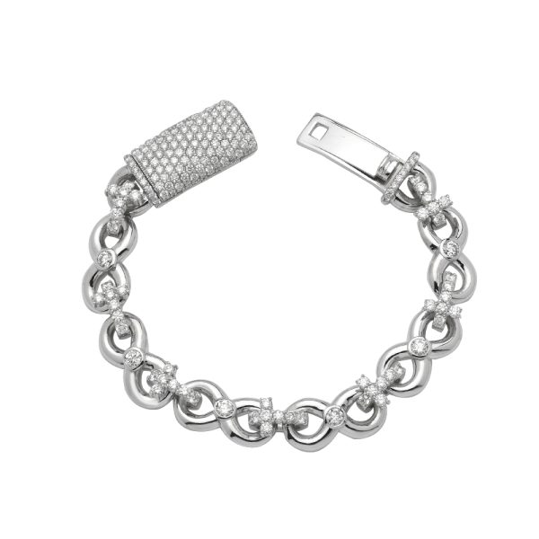 10KW 8.23CTW DIAMOND INFINITY ROLO LINK BRACELET