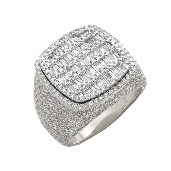 14KW 5.55CTW BAGUETTE DIAMOND MENS RING