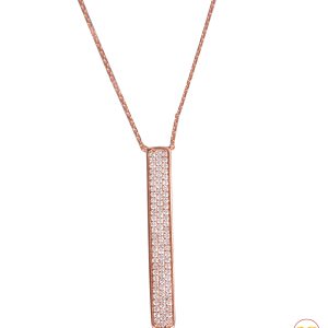 14KR 0.55CTW DIAMOND NECKLACE - VERTICAL BAR