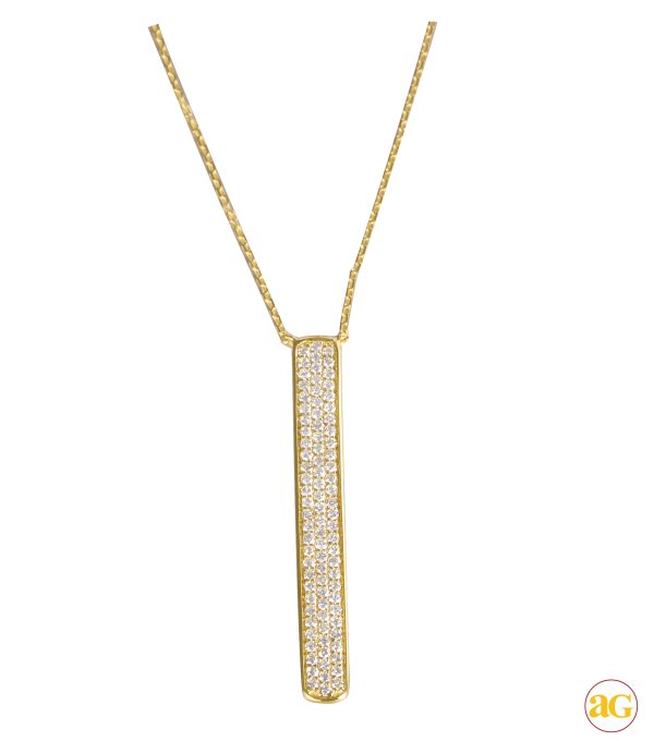 14KY 0.55CTW DIAMOND NECKLACE - VERTICAL BAR