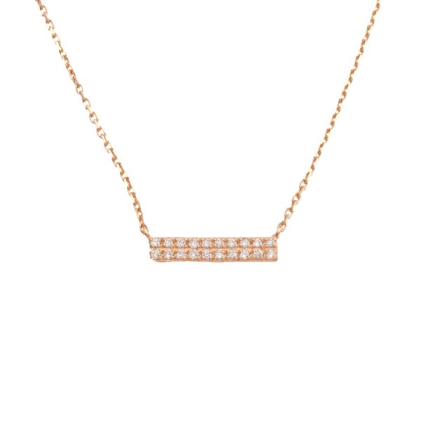 14KR 0.10CTW DIAMOND NECKLACE - HORIZONTAL 2-ROW