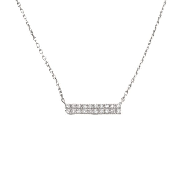 14KW 0.10CTW DIAMOND NECKLACE - HORIZONTAL 2-ROW