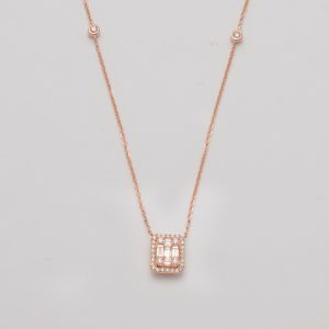 14KR 0.50CTW BAGUETTE DIAMOND SQUARE CLUSTER