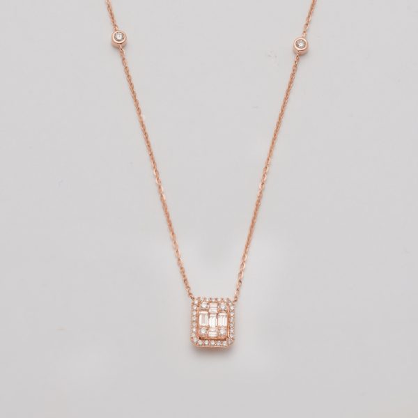 14KR 0.50CTW BAGUETTE DIAMOND SQUARE CLUSTER