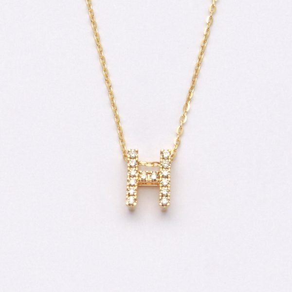 14KY 0.15CTW DIAMOND INITIAL NECKLACE