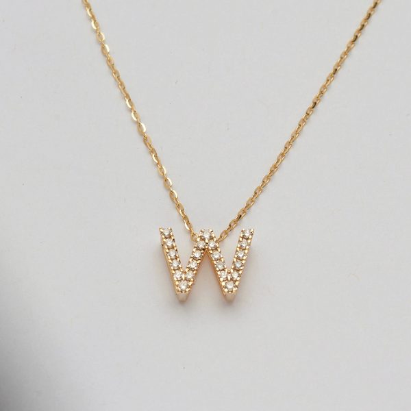 14KY 0.22CTW DIAMOND INITIAL NECKLACE